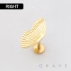 TEXTURED 3D BUTTERLFY WING TOP PUSHIN (THREADLESS) 316L SURGICAL STEEL LABRET SET